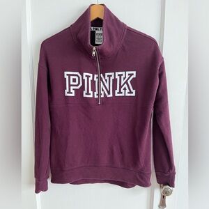 Victoria’s Secret PINK 1/2 zip pullover sweatshirt. Oversized XS Fits to Medium
